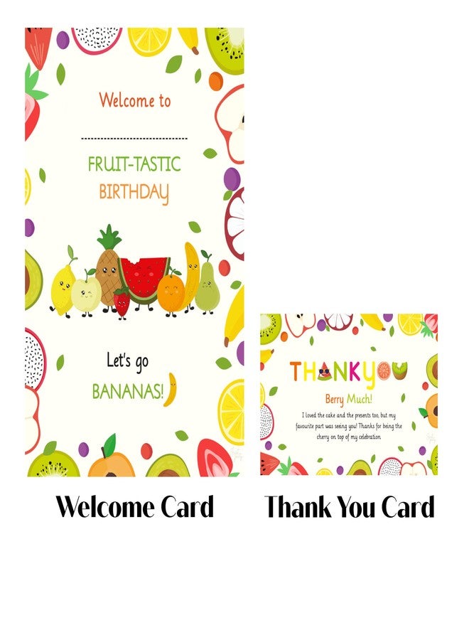 Just Party Fruits Theme Party Decoration - 37 pcs Happy Birthday Decoration Kit for Kids | Fruits Theme Birthday Decoration Items for Boys & Girls|Includes Props, Theme Banners, Cake Topper, Glue Dots - Image 5